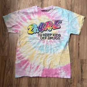 SOLD****D.A.R.E. Short Sleeve Tie-Dye Tee Medium